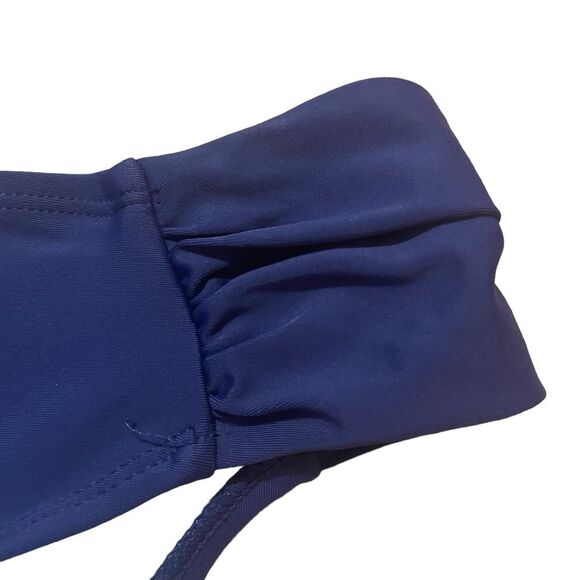 Navy High Waist Hight Cut Leg Ruched Side NWOT Bikini Bottom Women Plus Size XXL - Picture 3 of 7